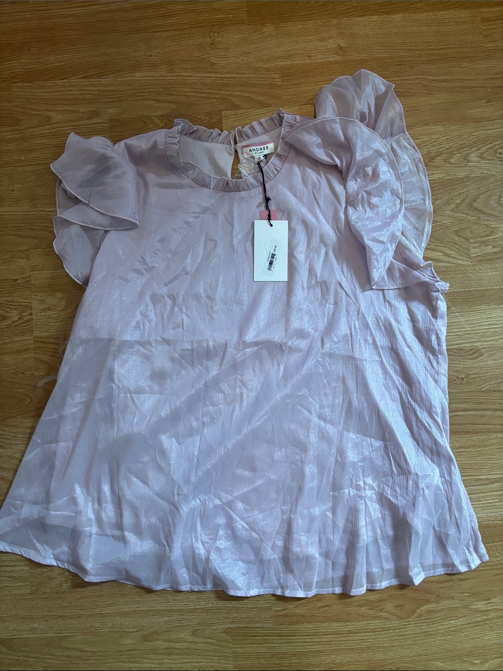 Andree Lavender Pink Ruffle Sleeve Blouse